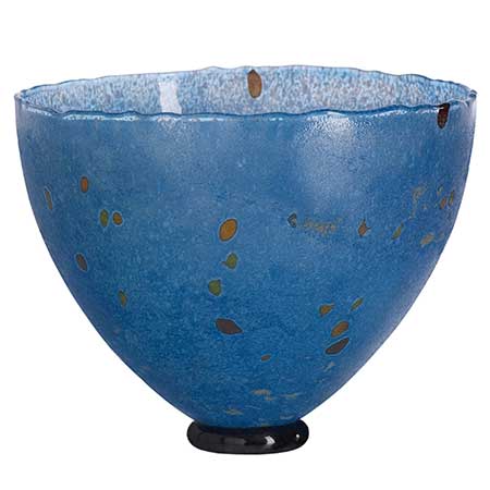 Bertil Vallien Kosta Boda Chicko Blue bowl (model 59609), diameter 18 cm