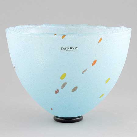 Bertil Vallien Kosta Boda Chicko Turquoise bowl (model 59608), diameter 16 cm