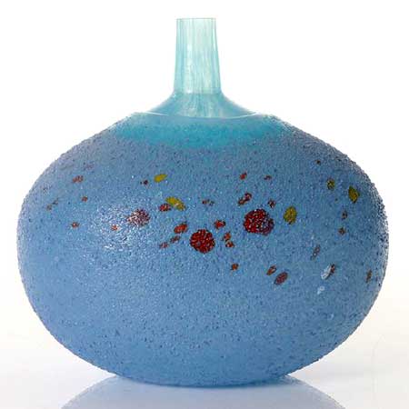Bertil Vallien Kosta Boda Chicko Turquoise vase (model 89606), height 14 cm