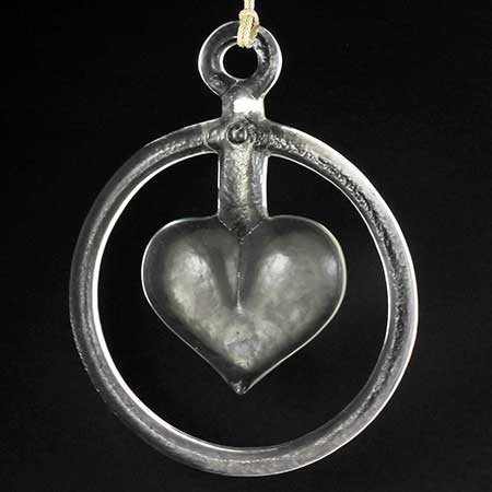 Bertil Vallien Boda Window Ornaments Heart, height 15 cm
