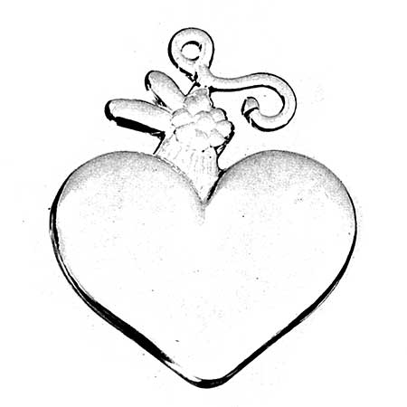 Bertil Vallien Boda Window Ornaments Heart with flower, height 16 cm