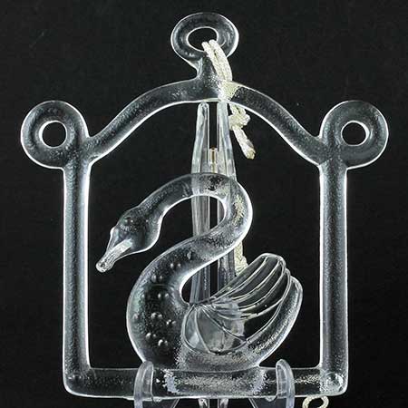 Bertil Vallien Boda Window Ornaments Swan, height 20 cm