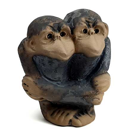 Ester Wallin Upsala-Ekeby figurine Apes (model 43145/945), made for Åhlen & Holm, height 11 cm