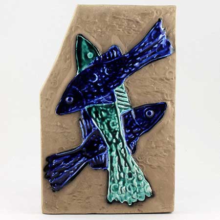 Ester Wallin Upsala-Ekeby wall plaques  Fish (model 0136), 1970, height 27 cm
