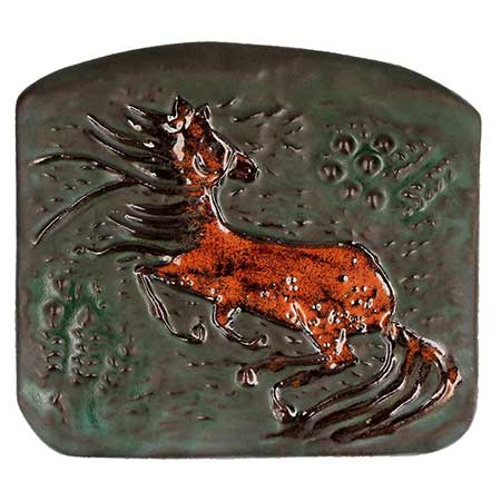 Ester Wallin Upsala-Ekeby wall plaques Horse (model 0148), 1970, length 21 cm