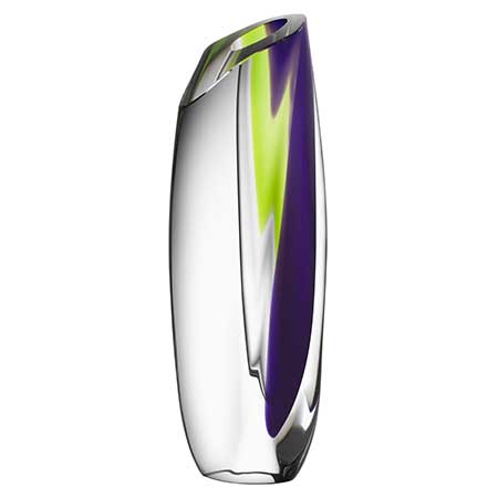 Göran Wärff Kosta Boda Saraband Purple/green vase (model 7041906), height 36 cm