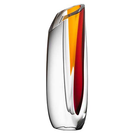 Göran Wärff Kosta Boda Saraband Red/amber vase (model 7041905), height 36 cm