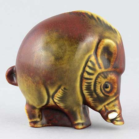 Gösta Grähs Rörstrand Animals Wild Boar, height 8 cm