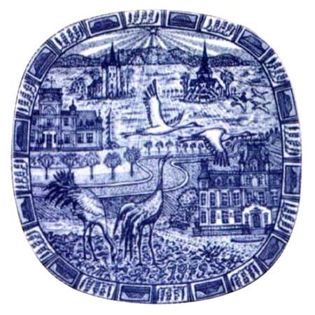 Christmas Collectible Limited Edition Series 1972 Rorstrand Sweden Collector's Plate Design Gunnar Nylund Cobalt Blue Decor Swedish Motif
