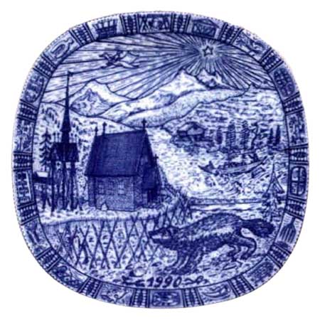 Gunnar Nylund Rörstrand Christmas Plates 1990