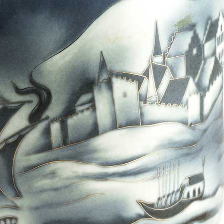 Gunnar Nylund Rörstrand Flambé Motif Number 1150