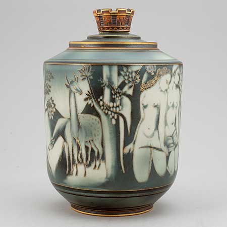 Gunnar Nylund Rörstrand Flambé Urn, height 25 cm