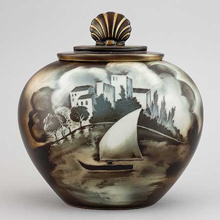 Gunnar Nylund Rörstrand Flambé Urn, height 28 cm