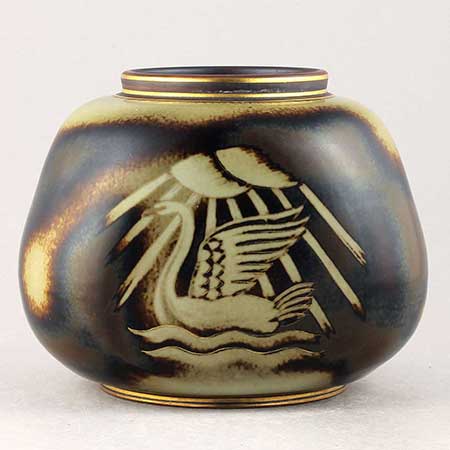 Gunnar Nylund Rörstrand Flambé Vase, height 13 cm