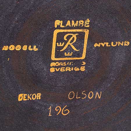 Gunnar Nylund Rörstrand Flambé lower side