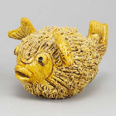 Gunnar Nylund Rörstrand Hedgehog Fish, length 21 cm