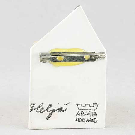 Heljä Liukko-Sundström Arabia Brooch Back side of a Heljä Liukko-Sundström brooch