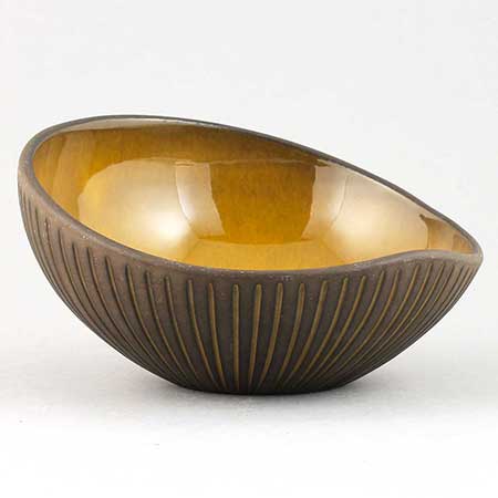 Hjördis Oldfors Upsala-Ekeby Kokos Bowl (model 5026), length 15,5 cm