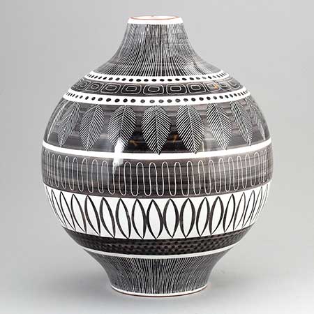 Ingrid Atterberg Upsala Ekeby Grafika Vase. Model 2086. Height 45 cm