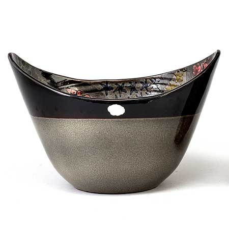 Ingrid Atterberg Upsala Ekeby Mimosa Skål. Modell 2095. Längd 25 cm