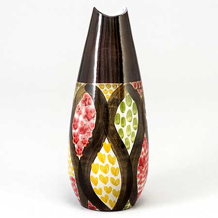 Ingrid Atterberg Upsala Ekeby Mimosa Vas. Modell 2099. Höjd 27 cm