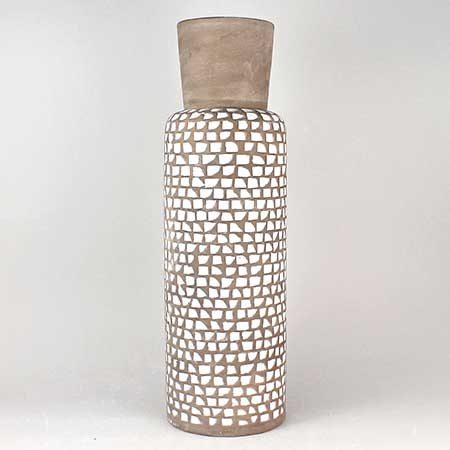 Ingrid Atterberg Upsala Ekeby Mosaik Vase. Model 43130-849. Height 30 cm
