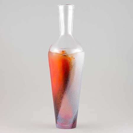 Kjell Engman Kosta Boda Twister Red bottle (model 89971)