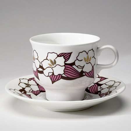 Margareta Hennix Gustavsberg Cup Jasmin Röd (Red Jasmine), 1970s, width 9,5 cm