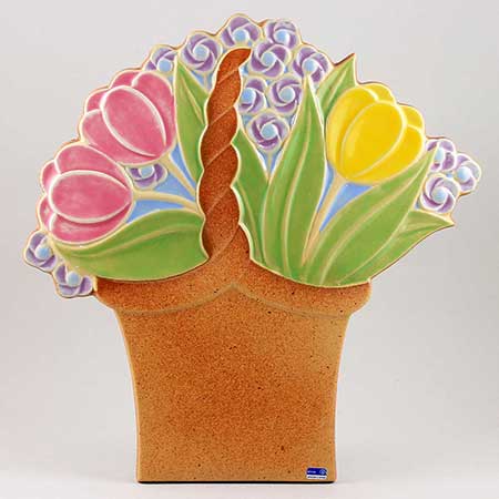 Margareta Hennix Gustavsberg Wall Plaque Flower basket wall plaque, 32 cm
