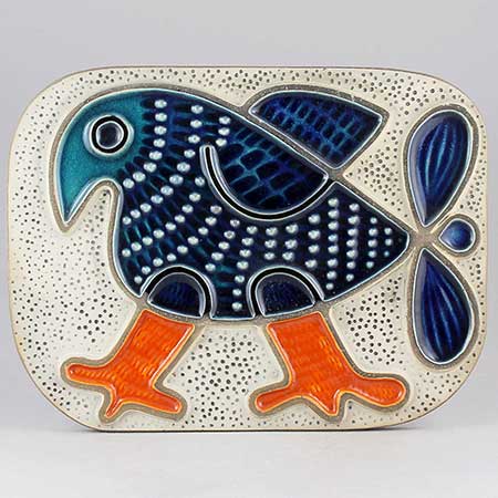 Mari Simmulson Upsala Ekeby wall plaque Bird. Model 8016M. Width 31 cm