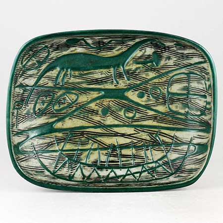 Mari Simmulson Upsala Ekeby Hedenhös Bowl. Model 4303. Length 22 cm