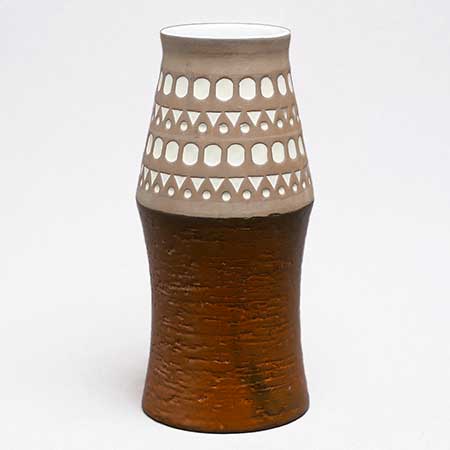 Mari Simmulson Upsala Ekeby India Vase. Model 7011M. Height 24 cm