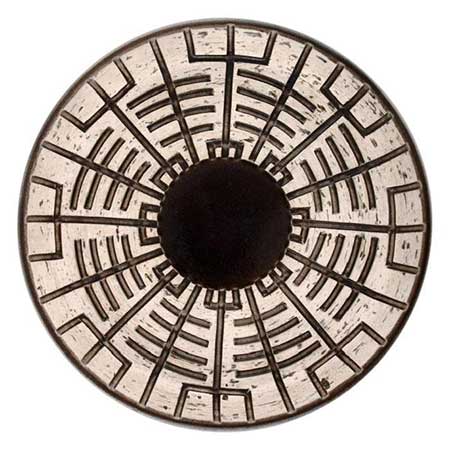 Mari Simmulson Upsala Ekeby Labyrint Dish. Model 5016M. Diameter 30,5 cm