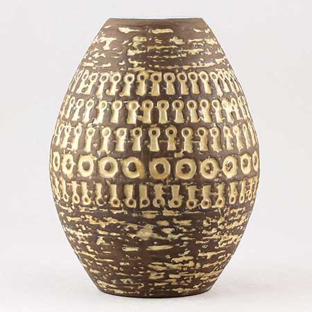 Mari Simmulson Upsala Ekeby Mexiko Vase. Model 43130-17. Height 15 cm