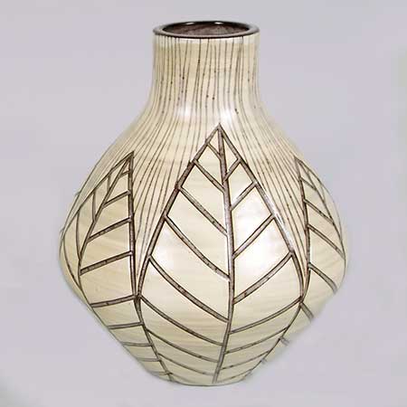 Mari Simmulson Upsala Ekeby Rhodos Vase. Model 4336. Height 20 cm