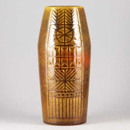 Mari Simmulson Upsala Ekeby Runa Vase. Model 8001M. Height 20 cm