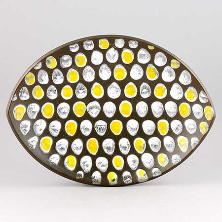 Mari Simmulson Upsala Ekeby Salix Bowl. Model 4115. Length 30 cm