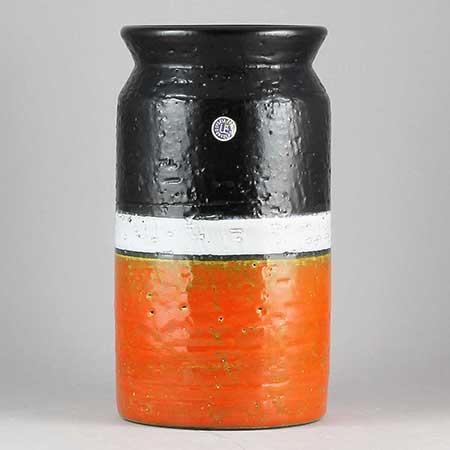 Mari Simmulson Upsala Ekeby Strips Vase. Model 8064M. Height 20,5 cm