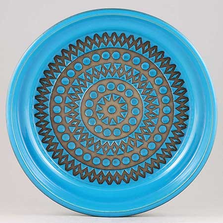 Mari Simmulson Upsala Ekeby Turkosa Dish. Model 7020M. Length 25,5 cm