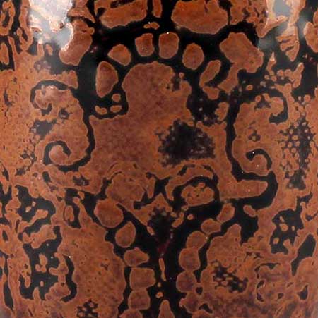Stig Lindberg Gustavsberg The Combin pressed textile pattern on tenmoku glaze