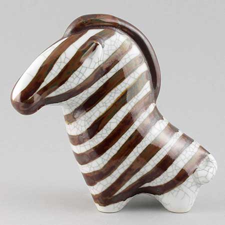 Taisto Kaasinen Arabia Upsala-Ekeby Figurine Zebra, height 14 cm