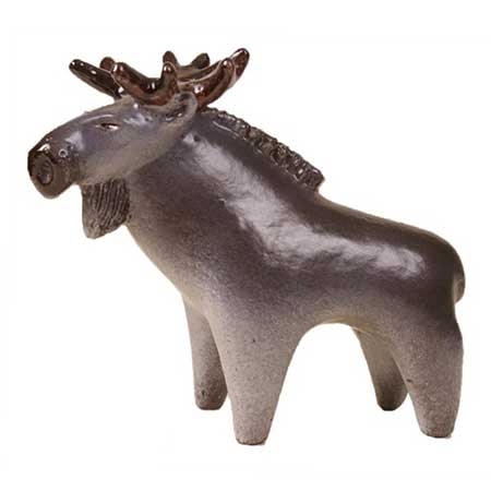 Taisto Kaasinen Arabia Upsala-Ekeby Figurine Älgtjur (Moose Bull), 1960, model 6059, length 27 cm