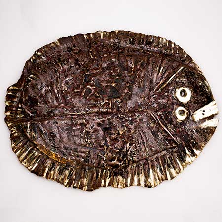 Taisto Kaasinen Arabia Wall Plaque Flounder, width 63 cm