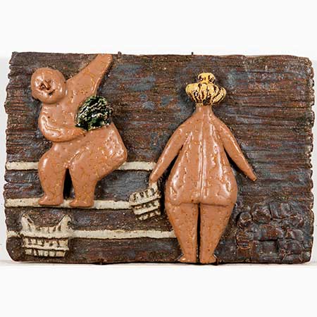 Taisto Kaasinen Arabia Wall Plaque Sauna, width 46 cm