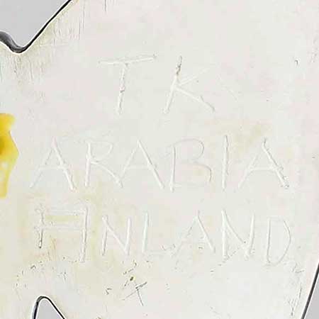 Taisto Kaasinen Arabia Wall Plaque Backside of a Arabia wall plaque