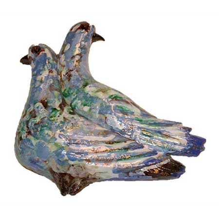 Taisto Kaasinen Upsala-Ekeby Wall Plaque Duvor (Doves), 1953, model 6002, length 31 cm