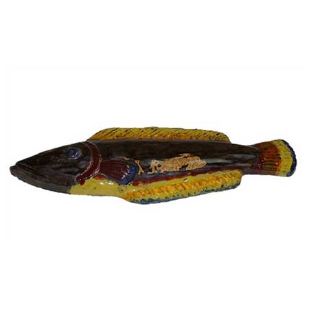 Taisto Kaasinen Upsala-Ekeby Wall Plaque Fisk (Fish), 1959, model 6048, length 42 cm