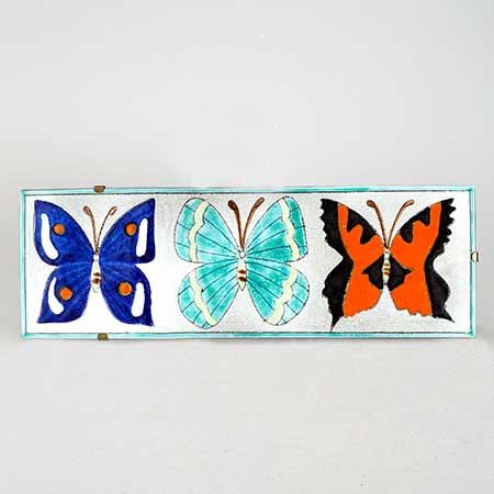 Taisto Kaasinen Upsala-Ekeby Wall Plaque Fjärilar (Butterflies), 1960, model 6063 B, width 46 cm