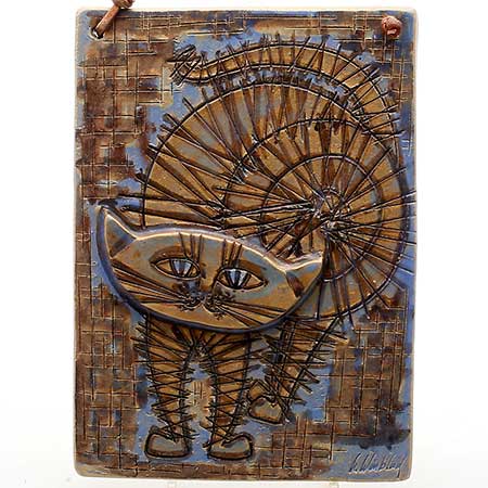 Ulla Winblad Alingsås Wall Plaque Cat, model 290, height 26 cm
