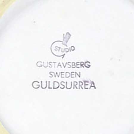 Wilhelm Kåge Gustavsberg Surrea Surrea mark for object with golden decor